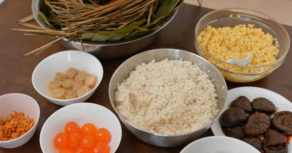 Processo Fabricação Bolinhos Arroz — Fotografia de Stock