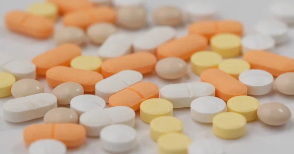 Stack Pillole Medicinali Vicino — Foto Stock
