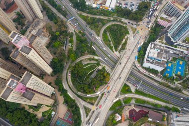 Diamond Hill, Hong Kong - 11 Nisan 2019: Hong Kong şehrinin en iyi görünümü