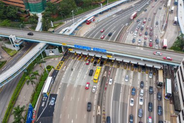 Hung Hom, Hong Kong - 21 Nisan 2019: Hong Kong'da cross harbor tüneli