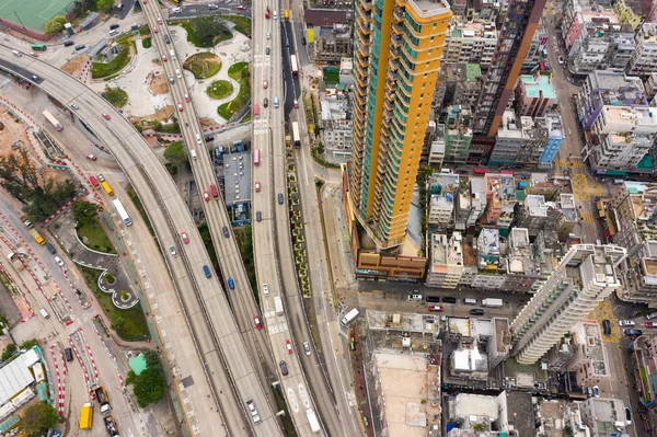 九龍市 2019 香港の街のトップビュー — ストック写真