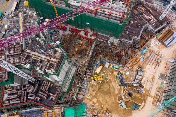 Діамантовий Пагорб Гонконг Квітня 2019 Зверху Вниз Вид Будівельного Майданчика — стокове фото