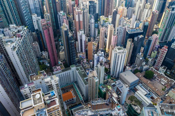 Central Hong Kong Kwietnia 2019 Widok Góry Kompaktowe Miasto Hongkong — Zdjęcie stockowe