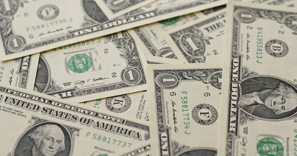Montón Billetes Dólares Estadounidenses Primer Plano — Foto de Stock