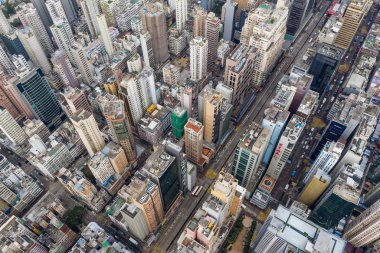 Mong Kok, Hong Kong - 21 Mart 2019: Hong Kong şehrinin en iyi görünümü