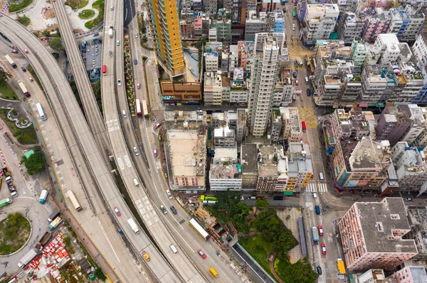 Ciudad Kowloon Hong Kong Abril 2019 Vista Superior Ciudad Hong — Foto de Stock