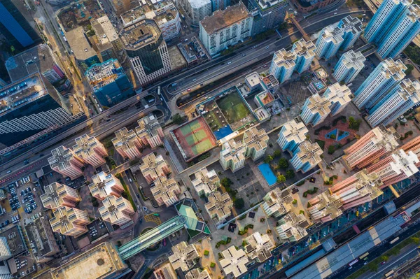 Kowloon Bay Hong Kong Abril 2019 Vista Aérea Ciudad Hong — Foto de Stock