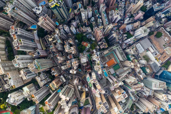Центральна Гонконг Квітня 2019 Безпілотний Політ Над Гонконгський Міський Пейзаж — стокове фото