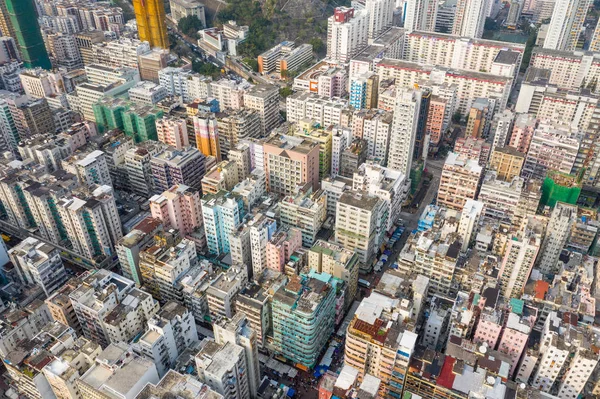 Sham Shui Hong Kong Mars 2019 Drone Flyga Över Hong — Stockfoto