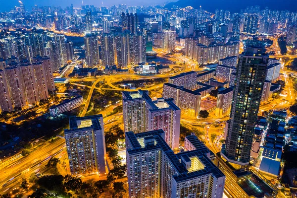 香港九龙湾 2019年4月25日 香港城市夜景 — 图库照片