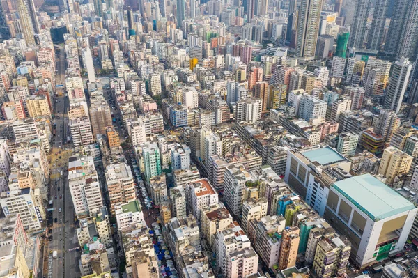 Sham Shui Hong Kong Marca 2019 Widok Lotu Ptaka Miasto — Zdjęcie stockowe