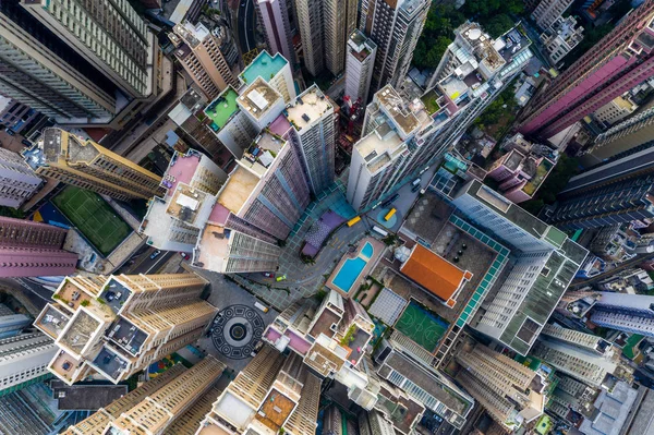 Центральна Гонконг Квітня 2019 Зверху Вниз Вид Компактного Міста Гонконг — стокове фото