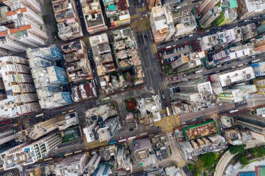 Ürdün, Hong Kong - 21 Nisan 2019: Hong Kong şehrinin en iyi görünümü