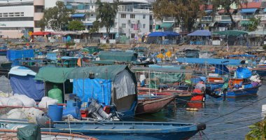 Cheung Chau, Hong Kong - 24 Nisan 2019: Hong Kong Adaları Bölgesi, Cheung chau adası