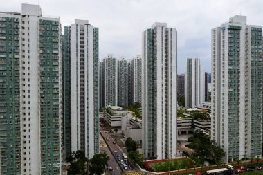 Sha Tin, Hong Kong - 07 Mayıs 2019: Hong Kong şehir üst görünümü