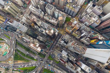 Causeway Bay, Hong Kong - 07 Mayıs 2019: Hong Kong şehrinin en iyi görünümü