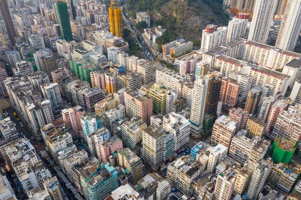 Sham Shui Hong Kong Marca 2019 Widok Lotu Ptaka Miejskiego — Zdjęcie stockowe