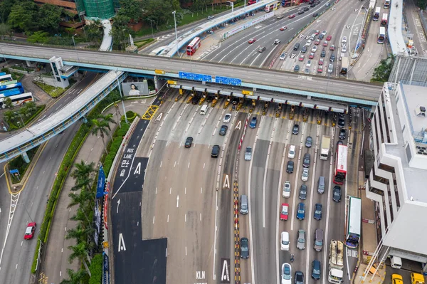 香港红港 2019年4月21日 香港跨港隧道鸟瞰图 — 图库照片