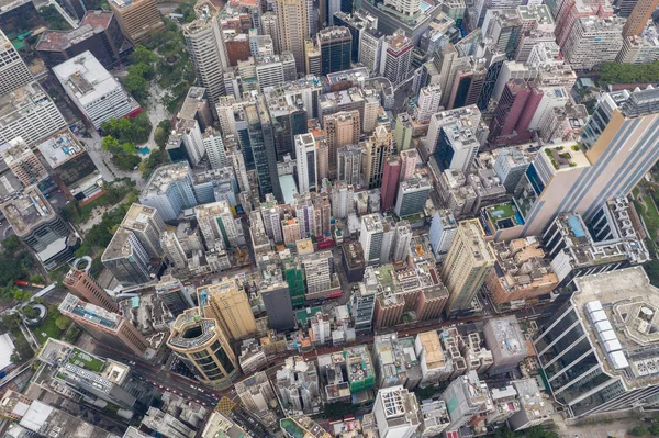 Tsim Sha Tsui East 2019年4月21日 香港市街のトップダウンビュー — ストック写真