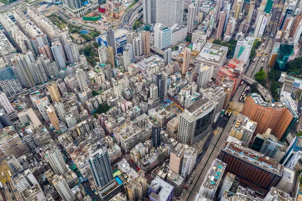 Jordan Hongkong April 2019 Top Utsikt Över Hong Kong City — Stockfoto