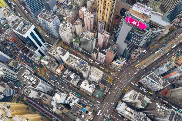 コーズウェイベイ 2019 香港の街のトップビュー — ストック写真