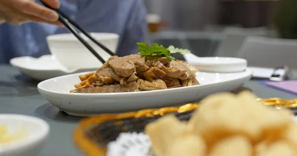 Κινέζικα Πιάτα Στο Εστιατόριο Σάλτσα Σόγιας Χήνας Και Τόφου — Φωτογραφία Αρχείου