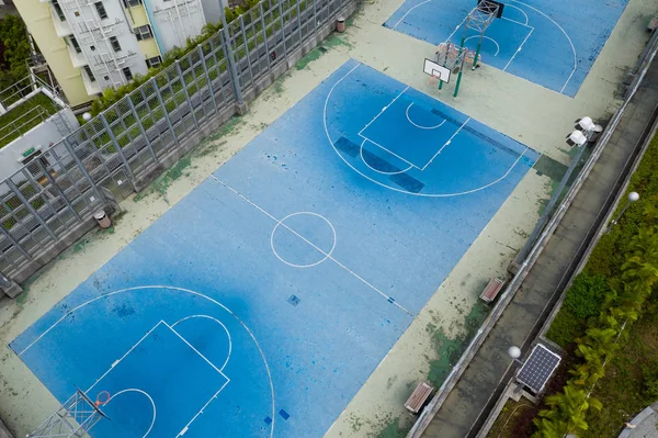 Top view of the basketball court