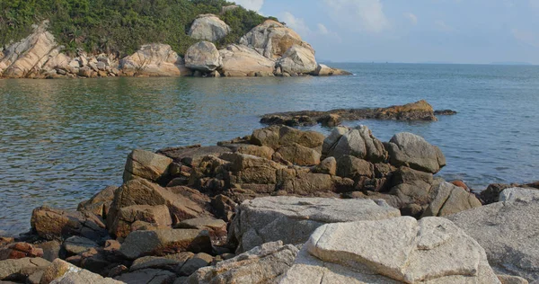 Seascape Onda Com Pedra Rocha — Fotografia de Stock