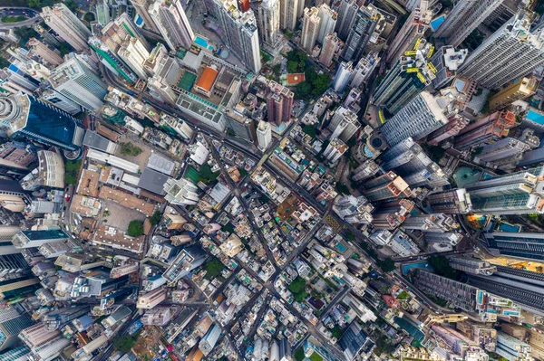 Central Hong Kong Abril 2019 Vista Superior Centro Cidade Hong — Fotografia de Stock