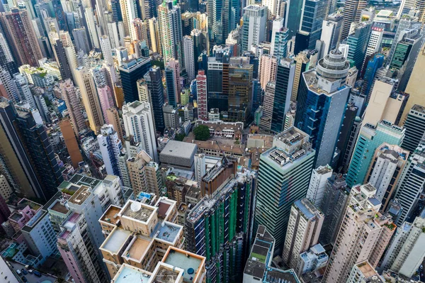 Central Hong Kong Kwietnia 2019 Widok Lotu Ptaka Miasto Hongkong — Zdjęcie stockowe