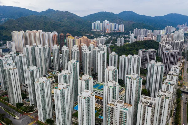 Sha Tin 2019 香港の街のトップビュー — ストック写真