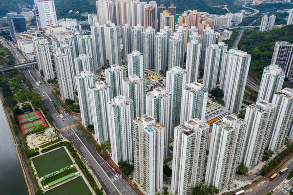Sha Tin Hong Kong Maj 2019 Hongkong Bostadsområde Från Toppen — Stockfoto