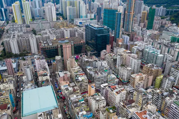 Sham Shui Hongkong Květen 2019 Letecký Pohled Hongkongské Město — Stock fotografie