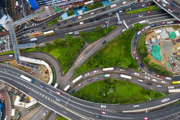香港铜锣湾 2019年5月7日 香港城市交通的顶景 — 图库照片