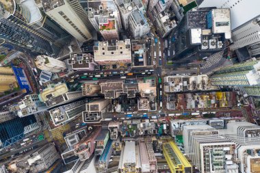 Causeway Bay, Hong Kong - 07 Mayıs 2019: Hong Kong ada bölgesinin en iyi görünümü
