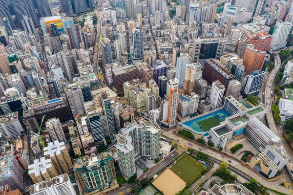 Jordania Hong Kong Abril 2019 Vista Aérea Ciudad Hong Kong —  Fotos de Stock