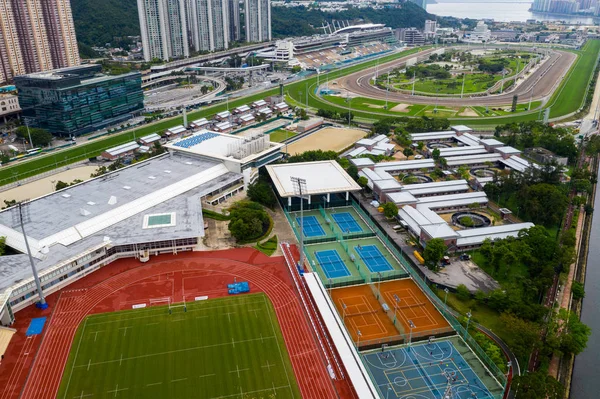 Sha Tin 2019 香港のレクリエーションパークと競馬場のトップビュー — ストック写真