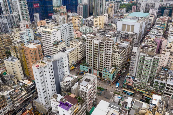 Sham Shui Hongkong Květen 2019 Letecký Pohled Hongkongské Město Kowloonu — Stock fotografie