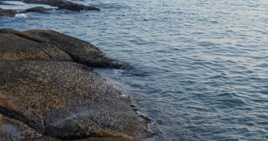 Kaya ve taş üzerinde güzel deniz dalgaları