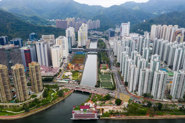 Sha Tin Hong Kong Mag 2019 Drone Sorvola Città Hong — Foto Stock