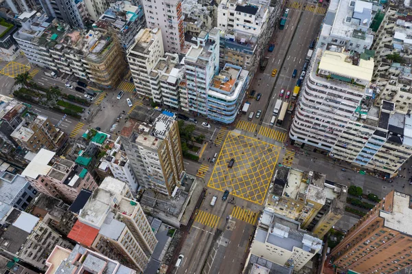 Шэм Шуй Гонконг Мая 2019 Года Беспилотник Пролетает Над Городом — стоковое фото