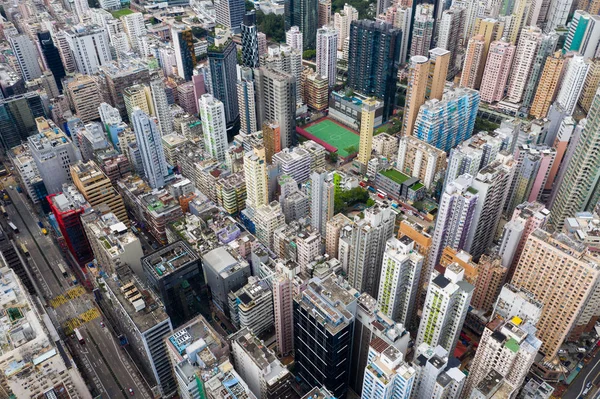Yau Tei Hongkong Maja 2019 Widok Centrum Hongkongu Dzielnicy Kowloon — Zdjęcie stockowe