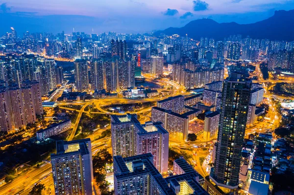 Kowloon Bay Hongkong April 2019 Bovenaanzicht Van Stad Hong Kong — Stockfoto