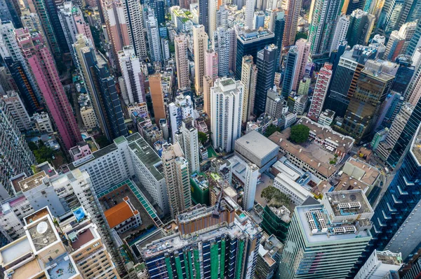 Central Hong Kong Kwietnia 2019 Widok Lotu Ptaka Miasto Hongkong — Zdjęcie stockowe