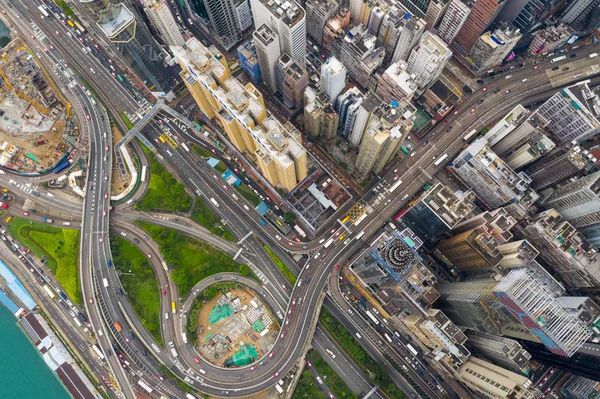 Causeway Bay Hong Kong May 2019 Top View Traffic Road — Stock Photo, Image