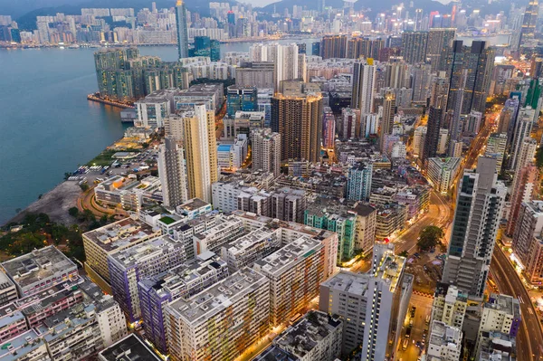 Kwa Wan Гонконг Травня 2019 Вид Місто Гонконг Вночі — стокове фото