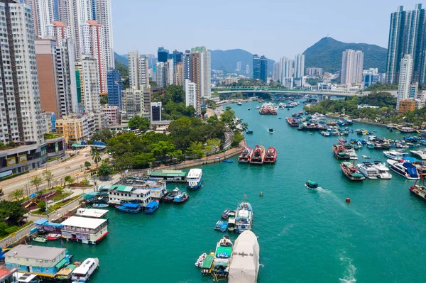 Aberdeen Hong Kong Mai 2019 Blick Von Oben Auf Taifun — Stockfoto