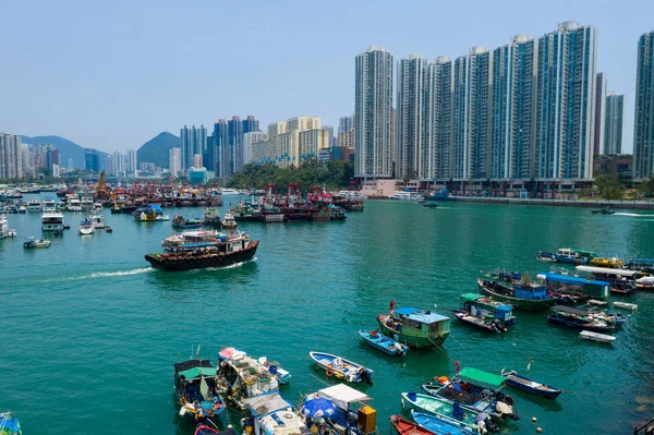 Абердін Гонконг Травня 2019 Вид Висоти Гонконгу Порт Риболовлі — стокове фото