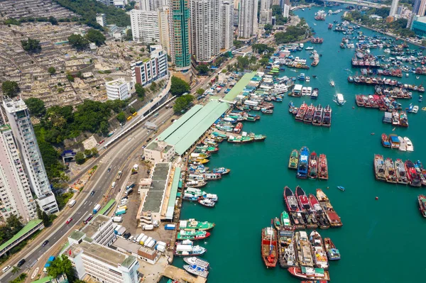 Aberdeen Hong Kong Mei 2019 Top View Van Hong Kong — Stockfoto