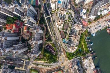 Tuen Mun, Hong Kong - 16 Mayıs 2019: Hong Kong'un en iyi görünümü